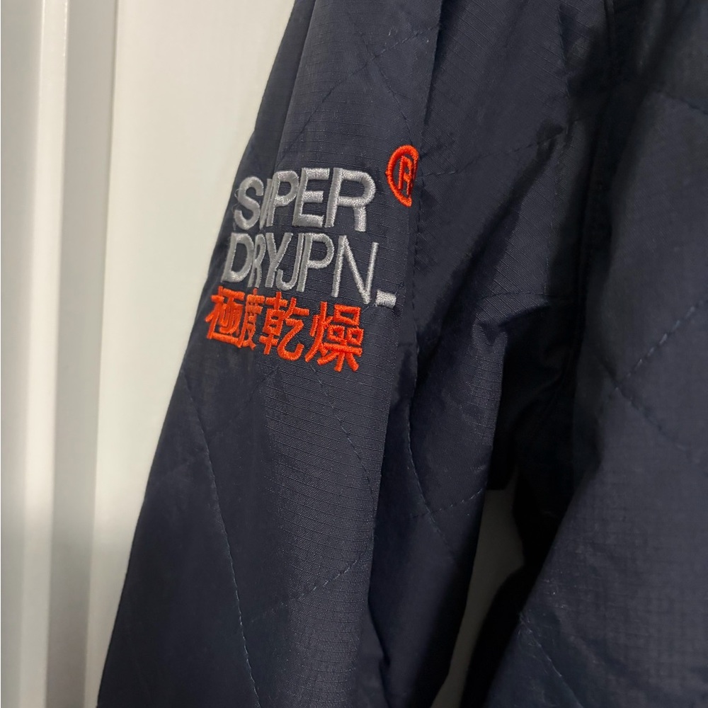 BNWT SUPERDRY ORIGINAL WINDCHEATER JAPAN JACKET QUILTED HOODED NAVY BLUE MED (M) - Picture 2 of 16